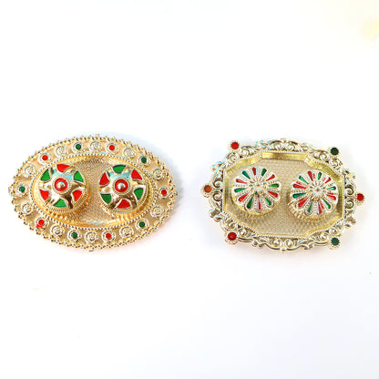 Meenakari Roli–Chawal Pooja Thali -  (1 Pc / Mix design)