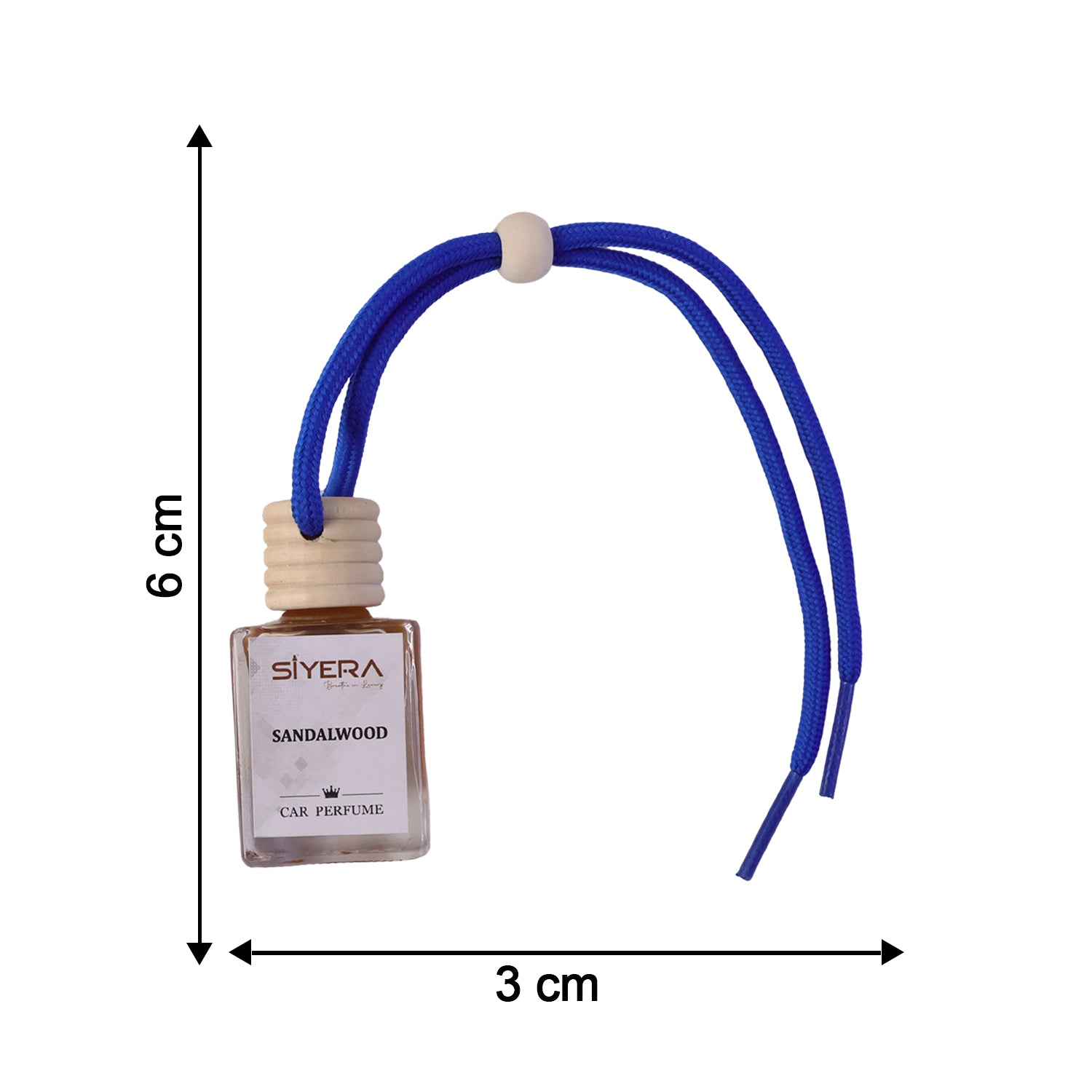 Sandalwood Car Perfume Hanging Air Freshener with Wooden Cap (1 Pc)