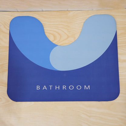 U Shape Toilet Contour Mat, Anti-Skid Absorbent Commode Rug (1 Pc, 40x50 Cm)