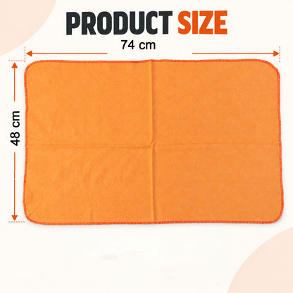 Orange Cotton Multipurpose Duster Cloth for Car and Home (3 Pc, 48 x 74 Cm)