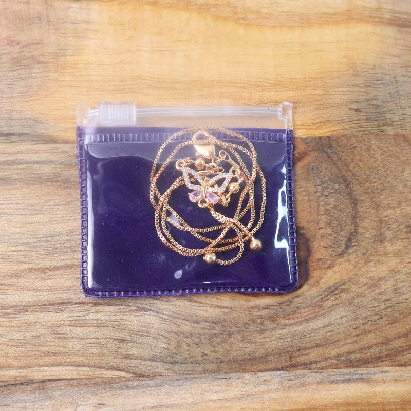 Delicate Pink Crystal Butterfly Pendant Necklace for Women – Gold Plated Adjustable Chain