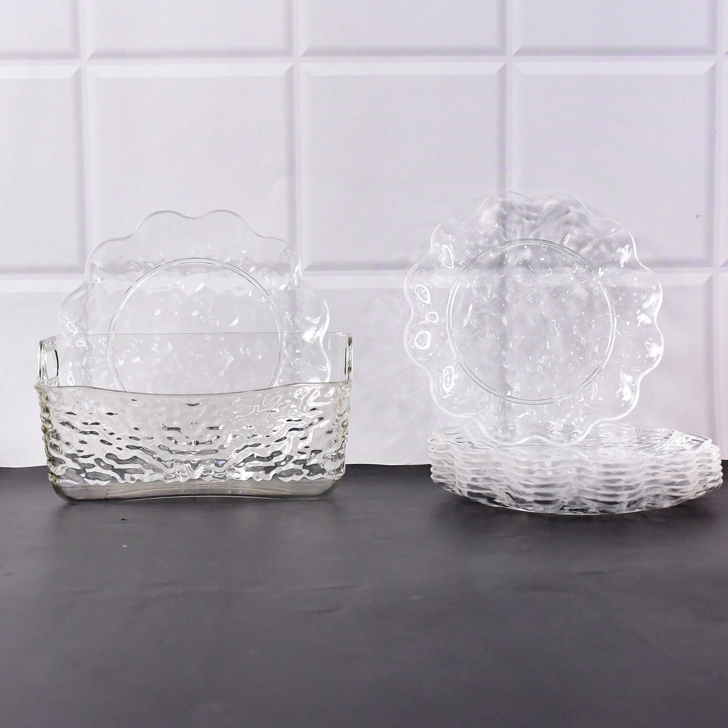 9 in 1 Plastic Bowl With Serving Tray / Plates Set
