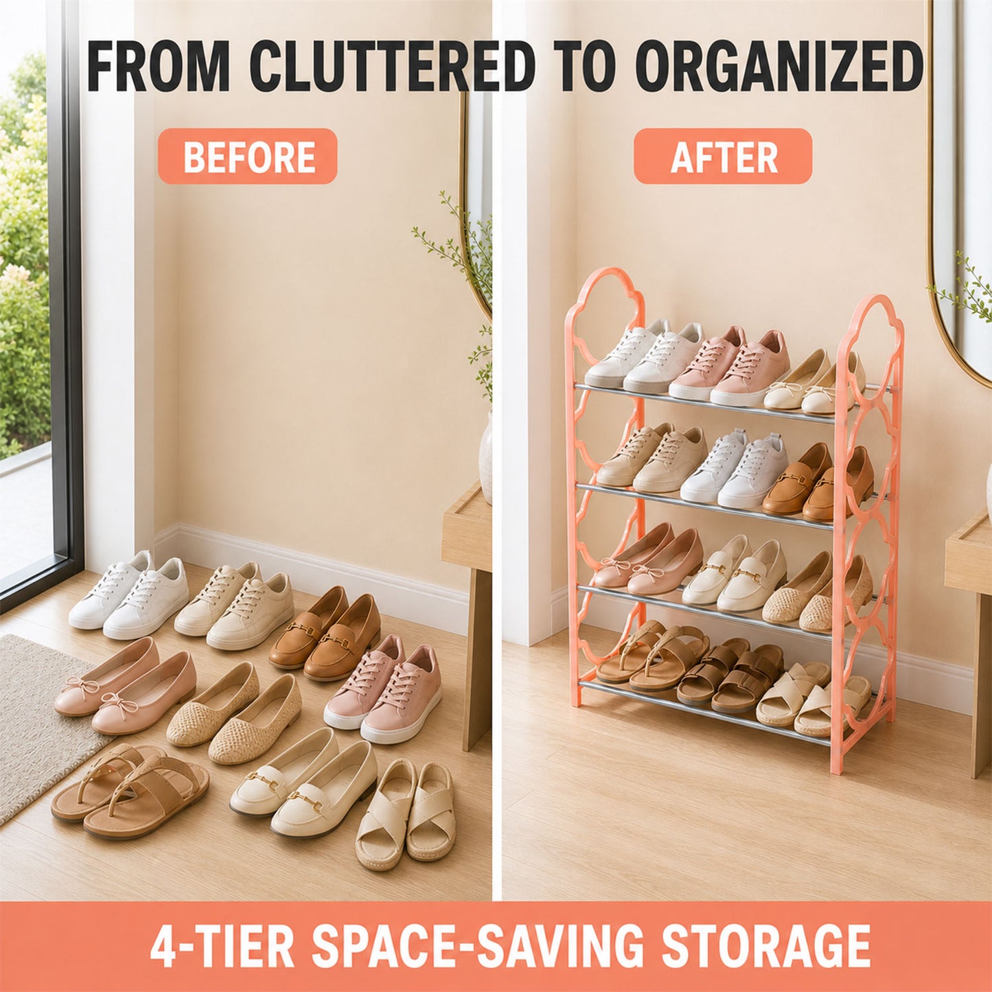 Folding Shoe Rack – 4-Layer Space Saver | DeoDap India