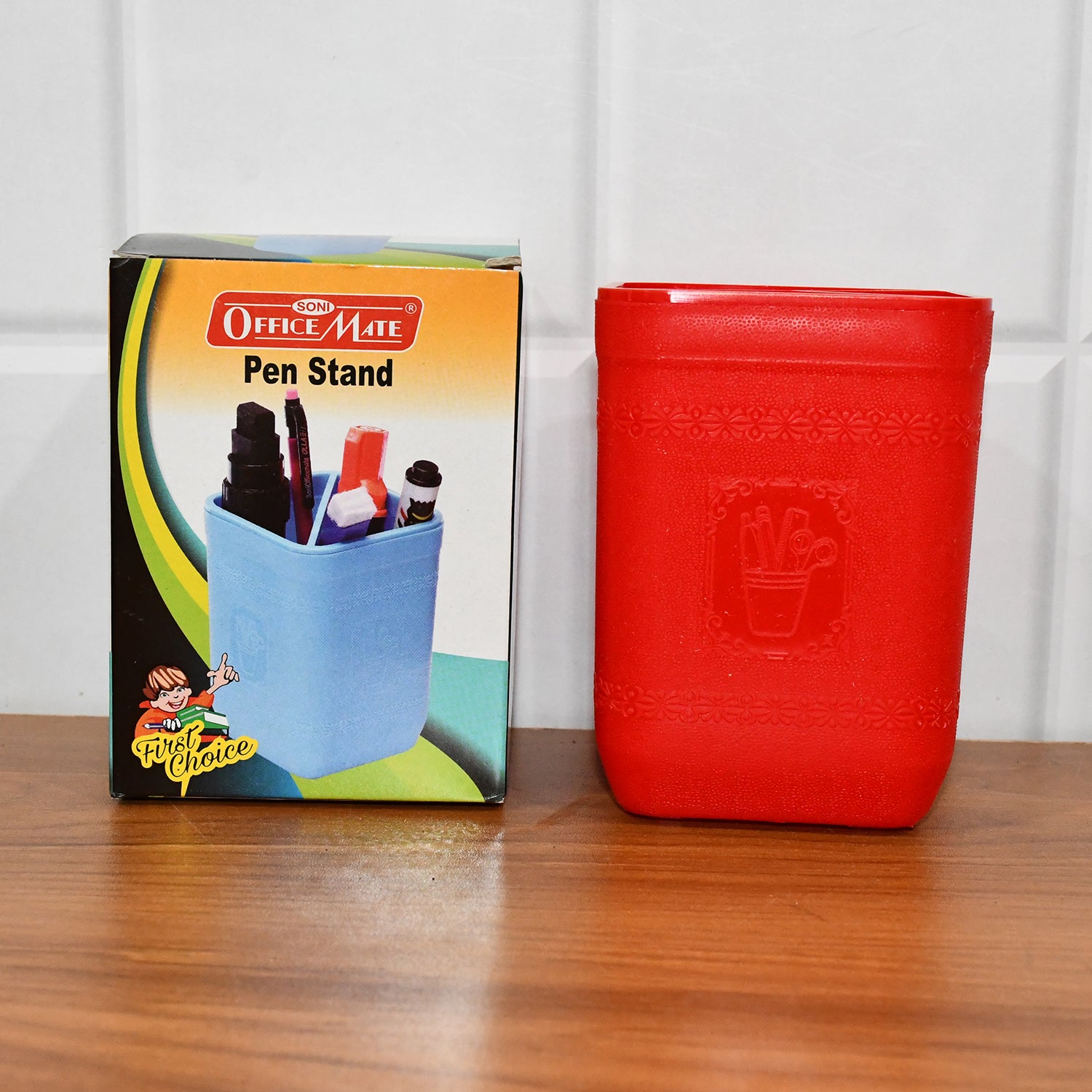 Officemate Pen Stand – Tri-Section Desk Organizer for Stationery, Pens, and Office Supplies