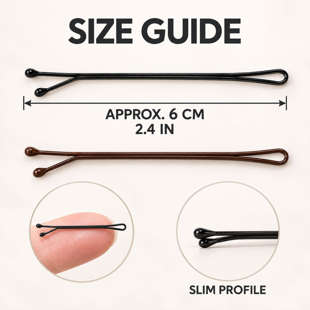 Metal Hair Pins with Rounded Tips for Bun Updo and Everyday Hair Styling (24 Pc)