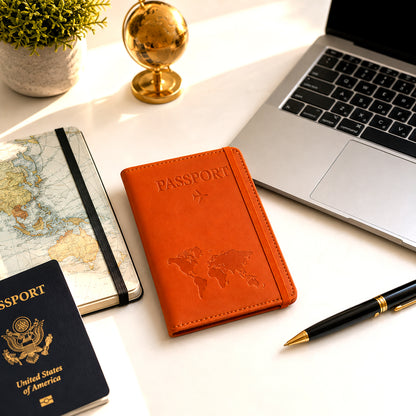 Travel passport holder with SIM card slots and currency pocket