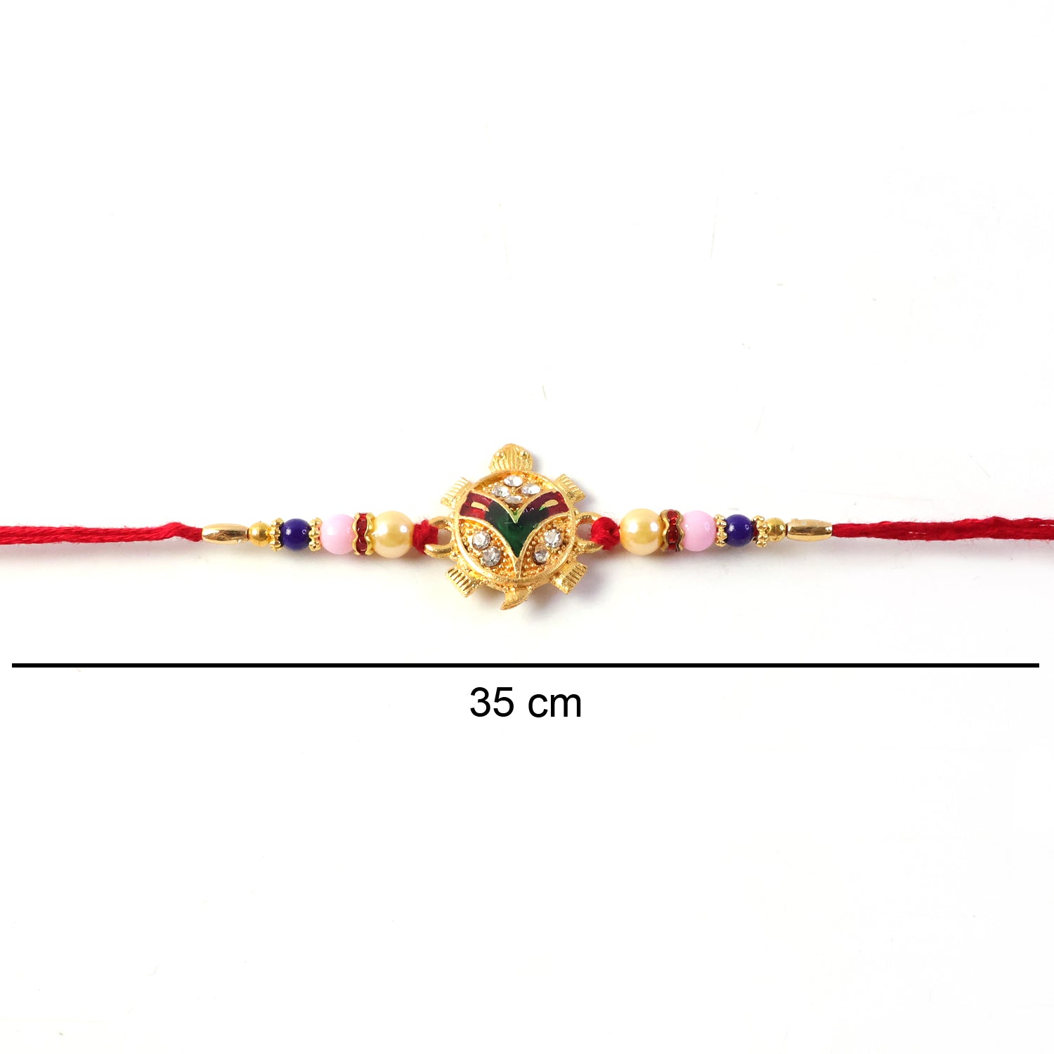 Traditional Tortoise Charm Rakhi with colorful highlights