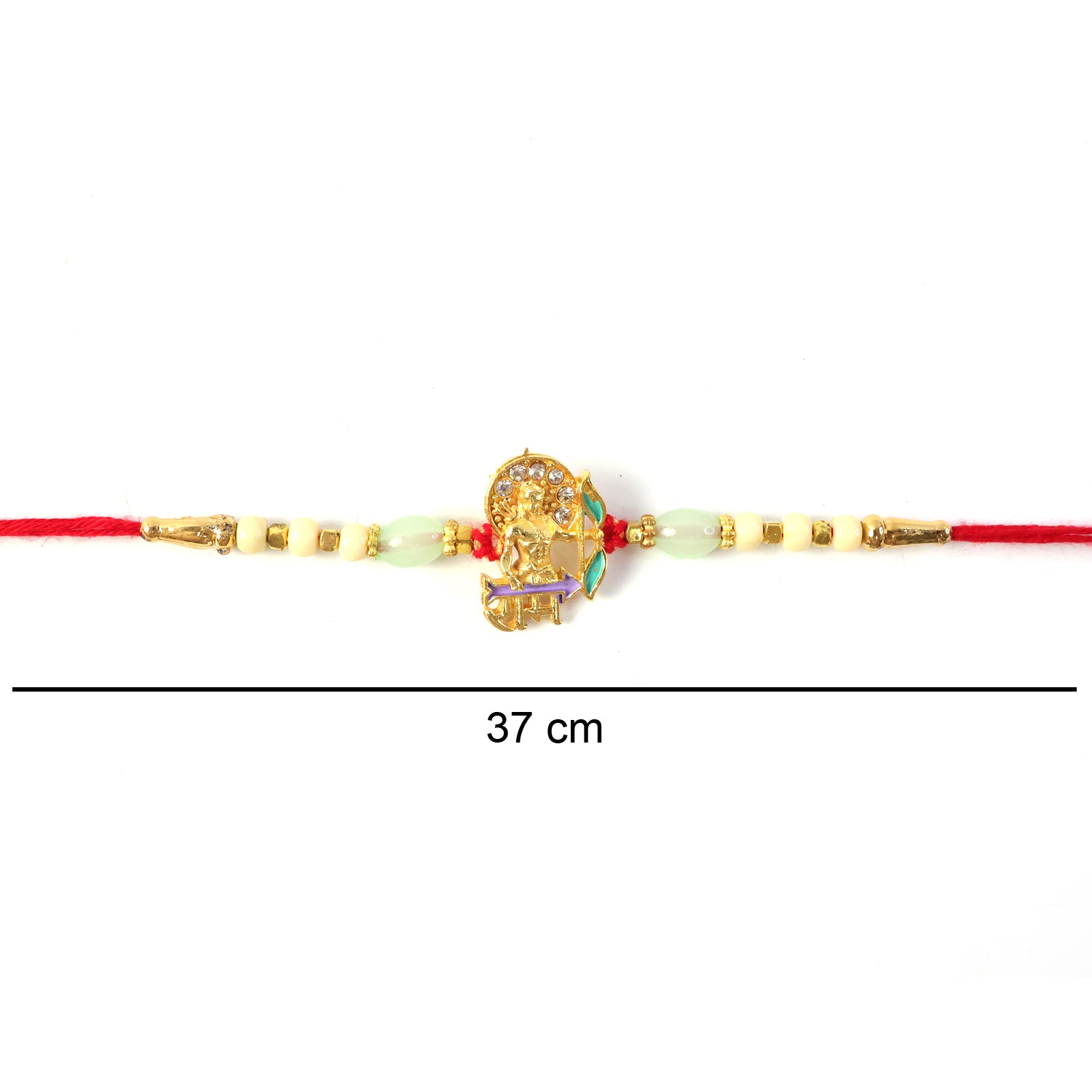 Detailed view of traditional Lord Ram Rakhi for Raksha Bandhan