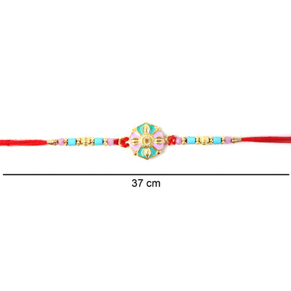 Festive Flower Motif Rakhi with bead detailing