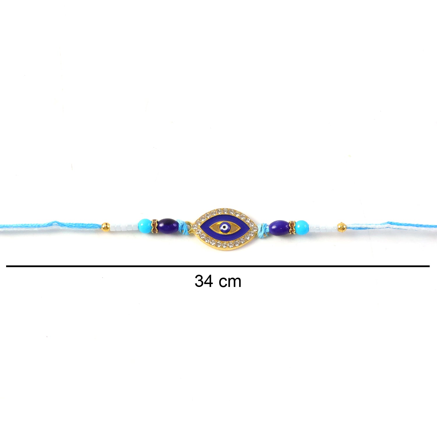 Evil Eye Designer Rakhi with Blue Beads (1 Pc)