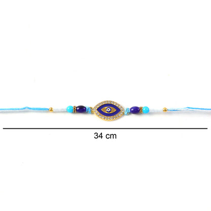 Evil Eye Designer Rakhi with Blue Beads (1 Pc)