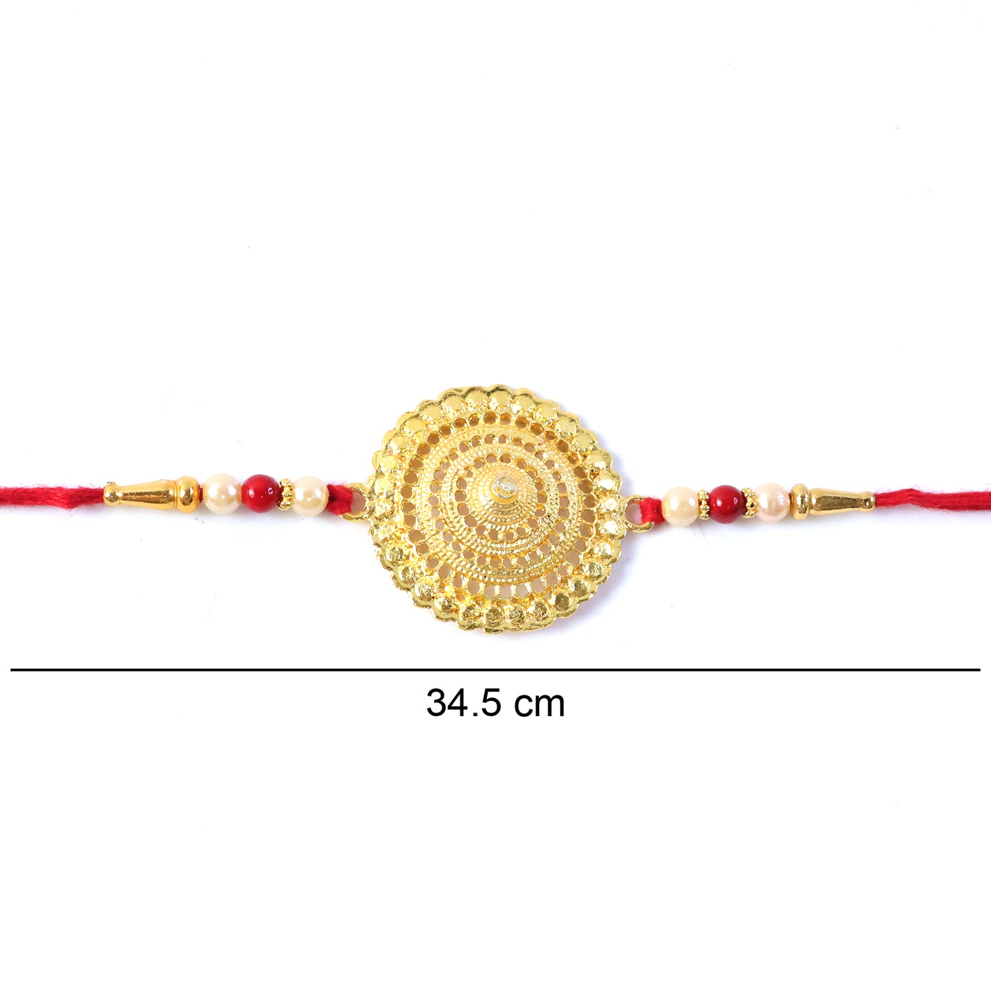 Lightweight gold Rakhi designed for comfort