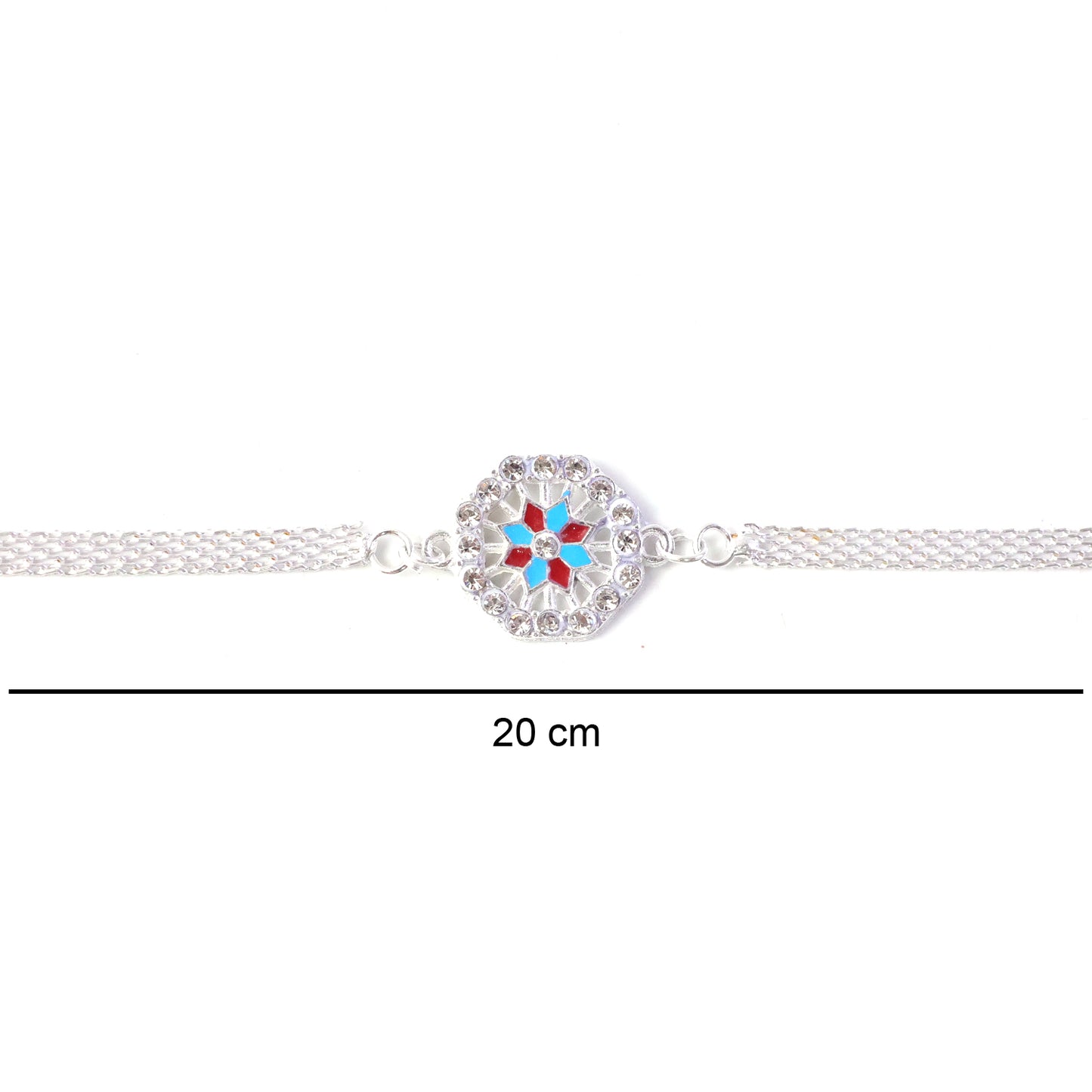 Classic Crystal Studded Rakhi Bracelet for Raksha Bandhan (1 Pc)