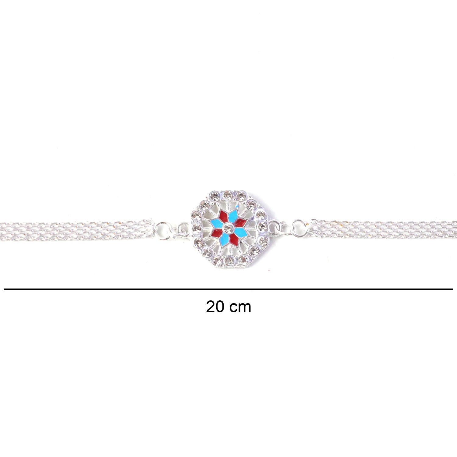 Classic Crystal Studded Rakhi Bracelet for Raksha Bandhan (1 Pc)