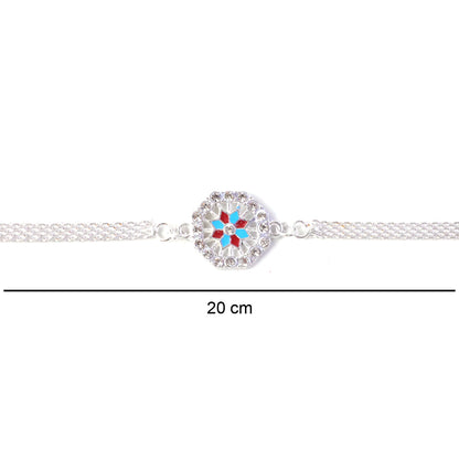 Classic Crystal Studded Rakhi Bracelet for Raksha Bandhan (1 Pc)