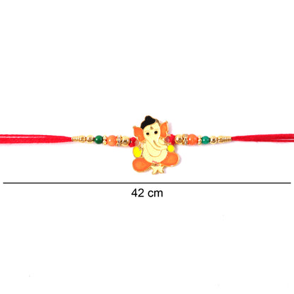 Colorful multicolor beads on designer Rakhi