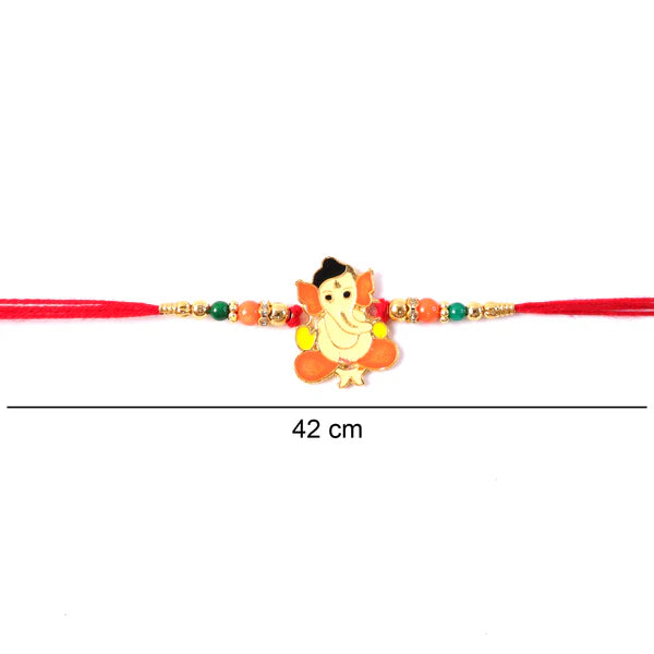 Lord Ganesha Beads Rakhi – Stylish Traditional Thread for Bhai