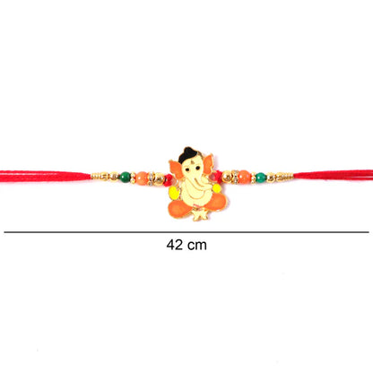 Lord Ganesha Beads Rakhi – Stylish Traditional Thread for Bhai