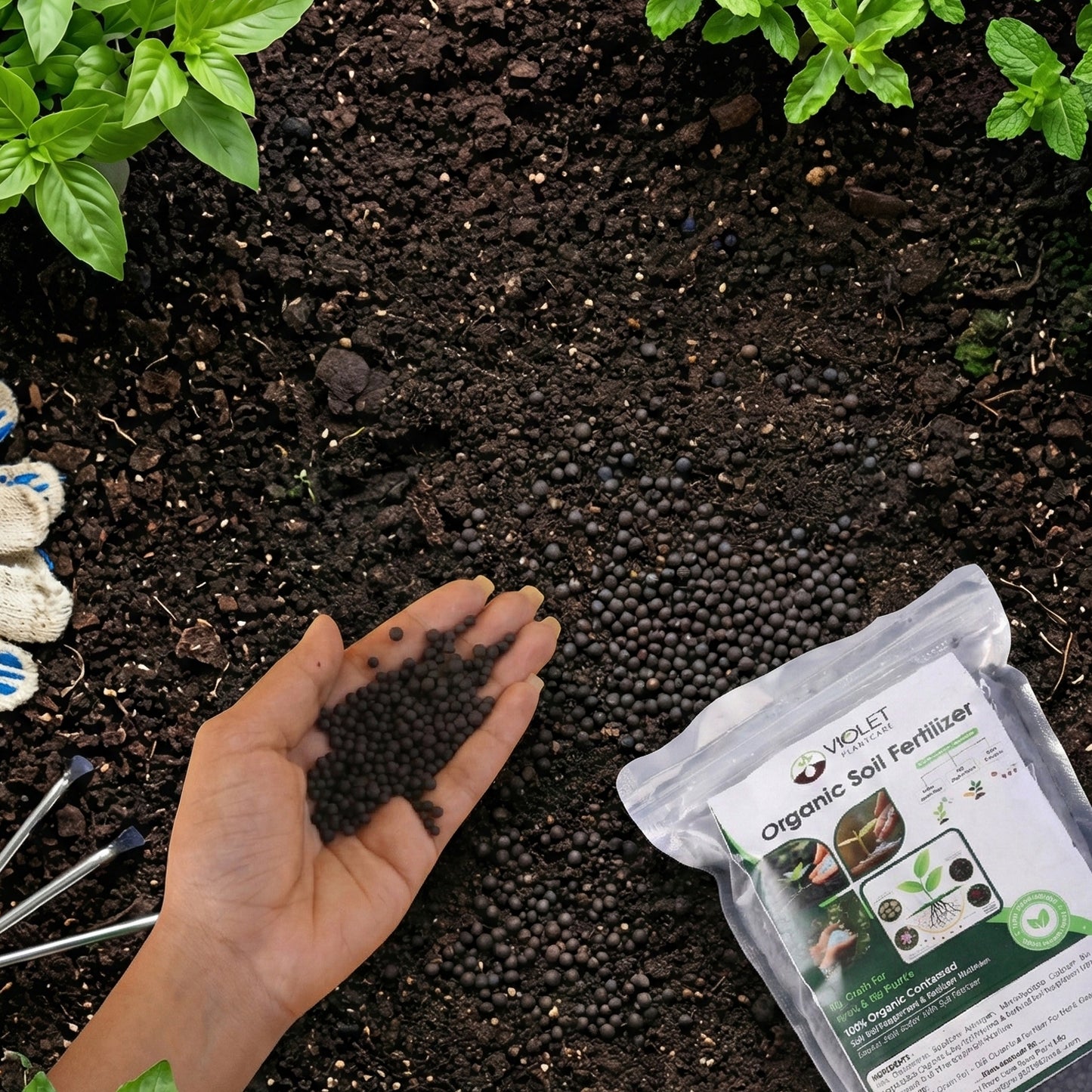 Black Organic Soil Fertilizer for Home Gardening (1 Pc, 1 Kg)