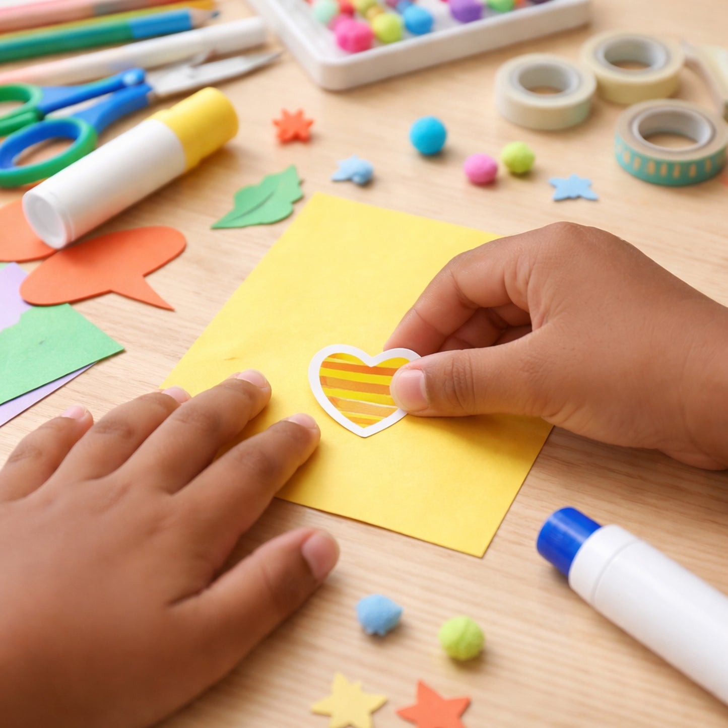 Colorful heart shape sticker collection