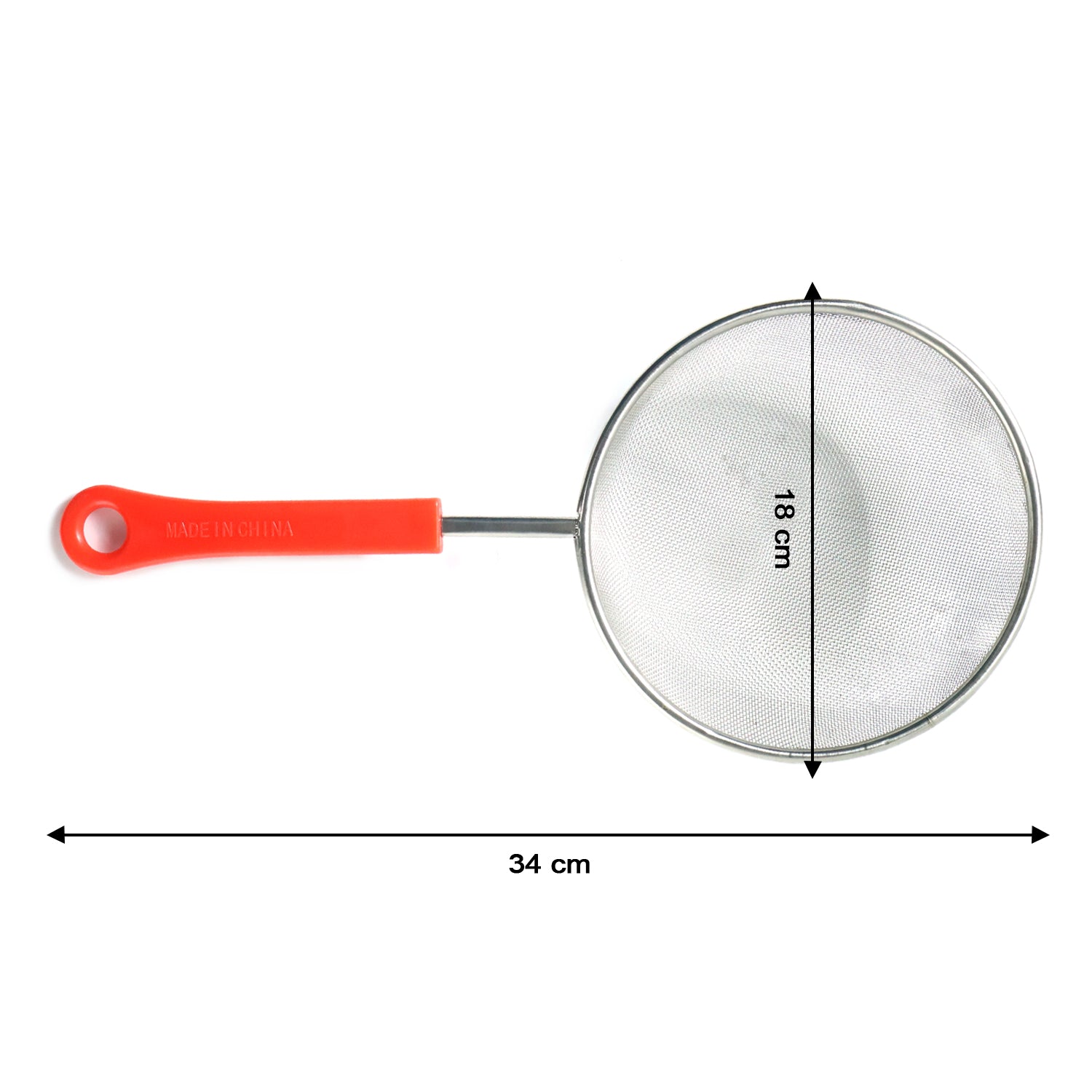 B-Grade Big Size Fine Mesh Kitchen Strainer with Strong Handle Grip (1 Pc)