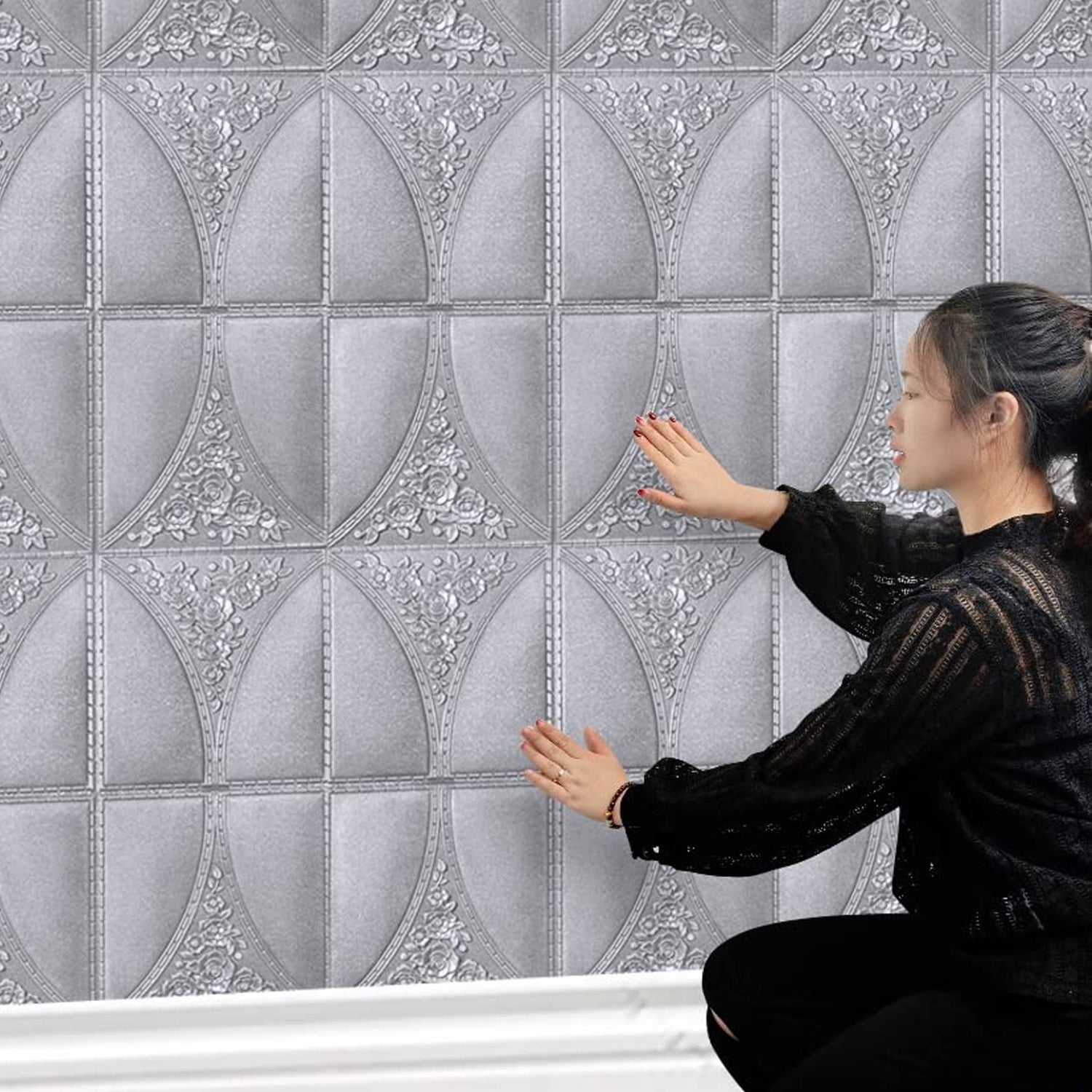 Wallpaper 3D Foam Wallpaper Sticker Panels (60 x 60 Cm / 1 Pc)