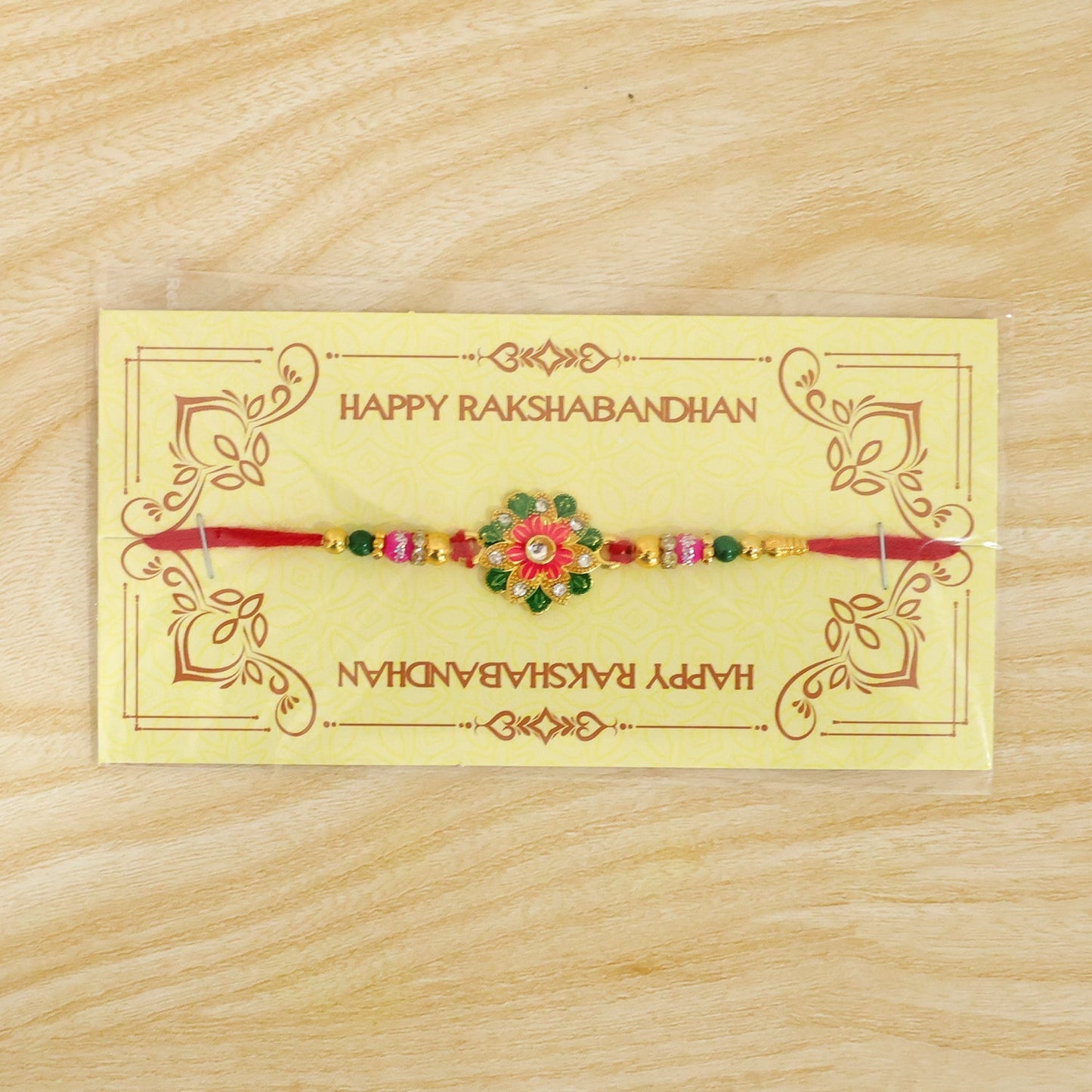 Floral Stone Work Designer Rakhi for Raksha Bandhan Special Wear (5pcs)