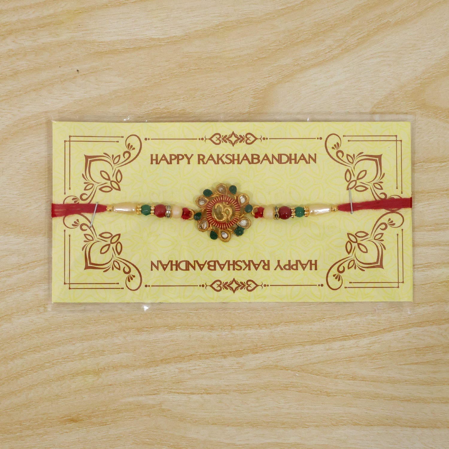 Om Motif Beaded Designer Rakhi for Raksha Bandhan Puja Wear (10pcs)