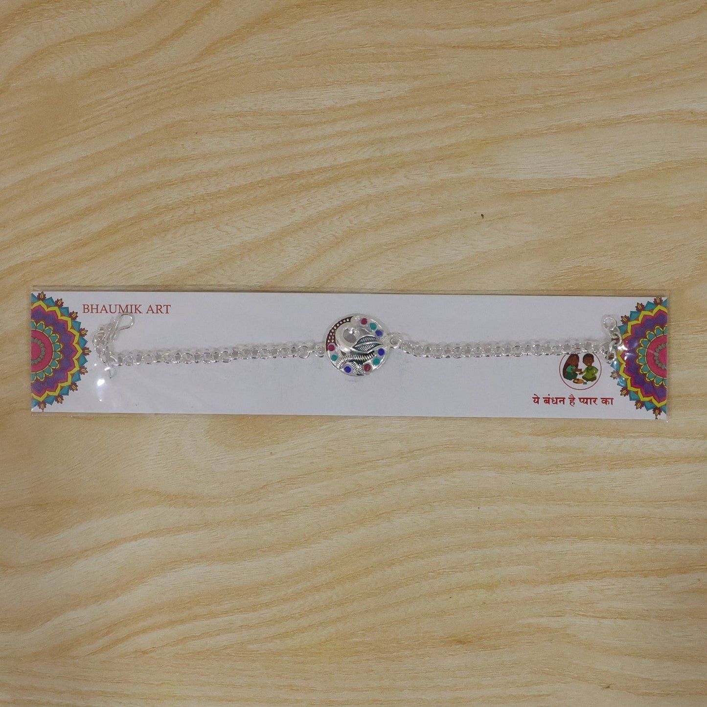 Peacock Enamel Rakhi for Brother Elegant Raksha Bandhan Gift (5pcs)