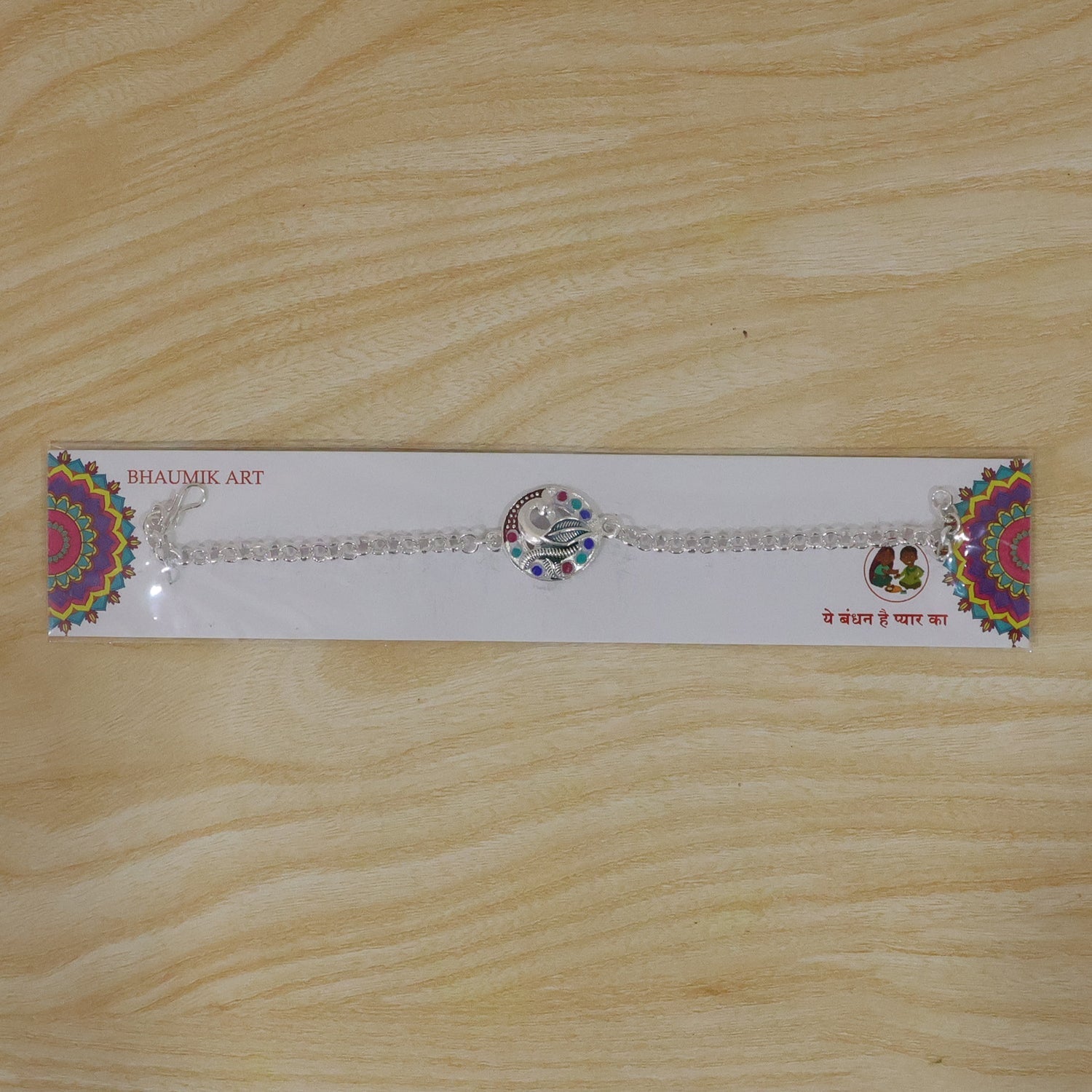 Peacock Enamel Rakhi for Brother Elegant Raksha Bandhan Gift (5pcs)