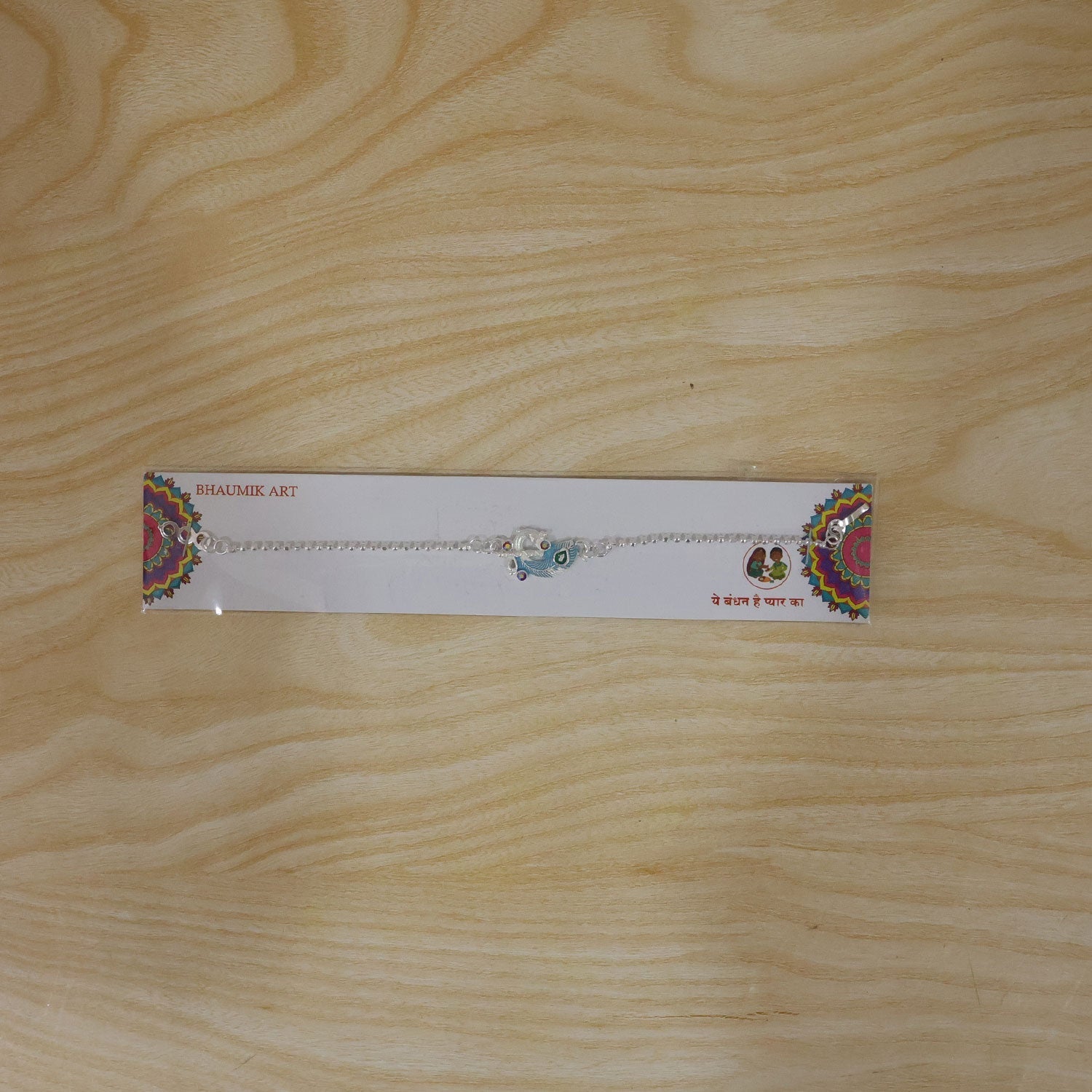 Silver Peacock Enamel Bracelet Elegant Festive Accessory for Raksha Bandhan (10pcs)