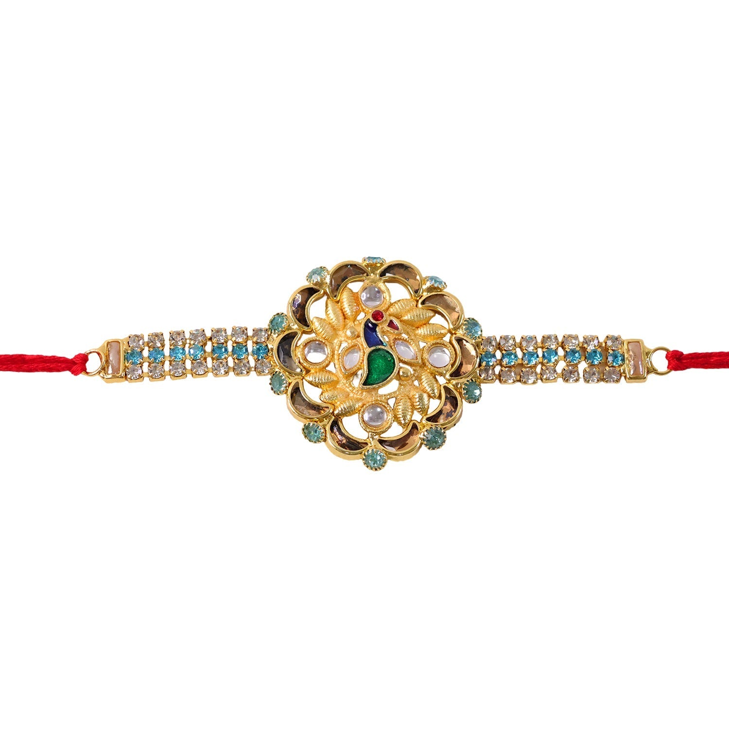Premium Floral Kundan Rakhi Design for Raksha Bandhan Celebration (10pcs)