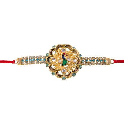Premium Floral Kundan Rakhi Design for Raksha Bandhan Celebration (10pcs)