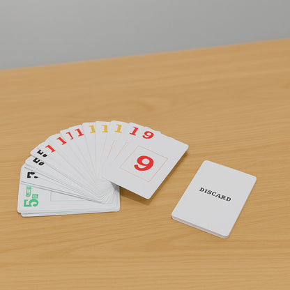 Hand holding Rook Card Game cards during play