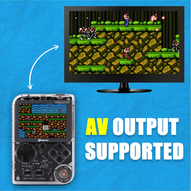 DreamBoy Retro Handheld Game Console with 500 Built-in Classic Games, TV Output & Rechargeable Battery