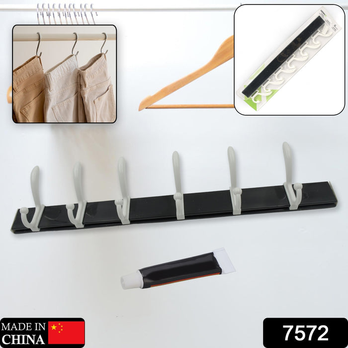 7572 Cloth hanger, Wall Door Hooks Rail for Hanging Clothes for