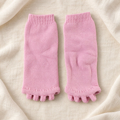 Cotton Blend Open-Toe Comfort Socks with Toe Separators and Ribbed Cuffs (1 Pair)