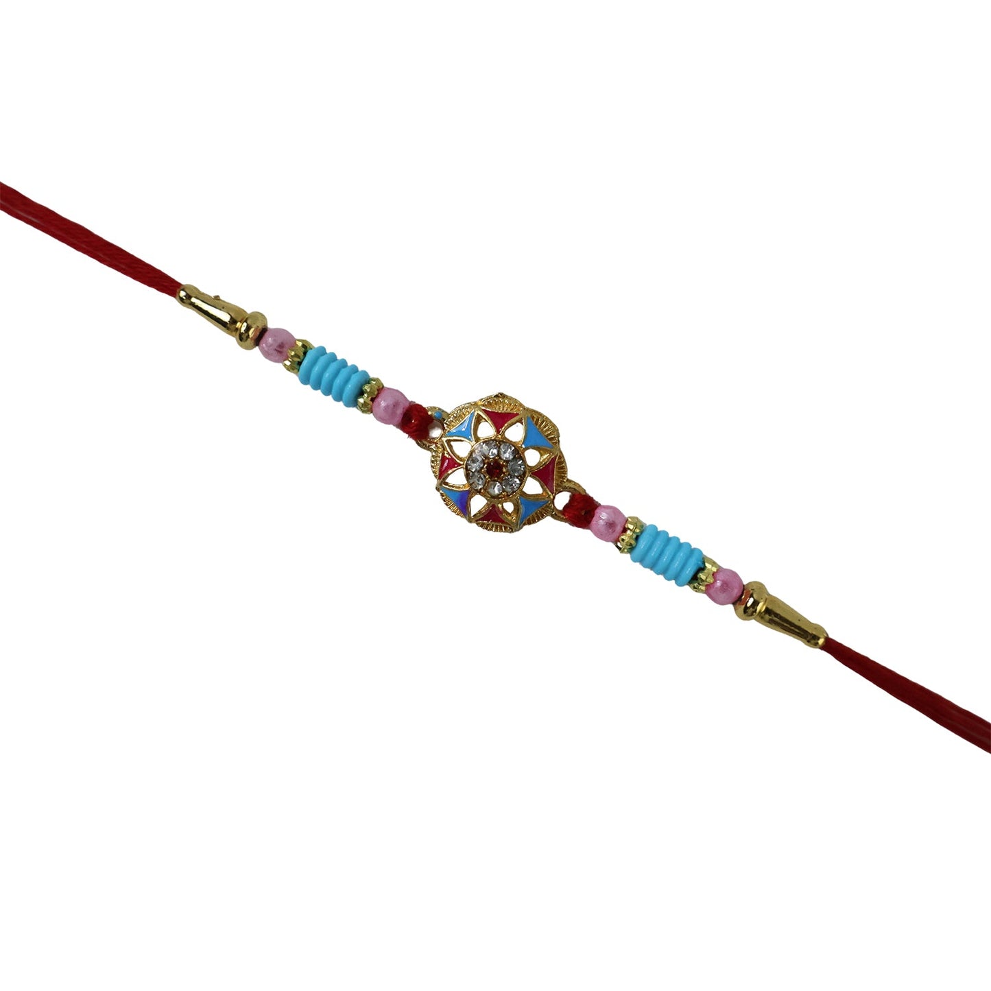 Floral Stone Beaded Rakhi Stylish Brother Gift for Raksha Bandhan (10pcs)