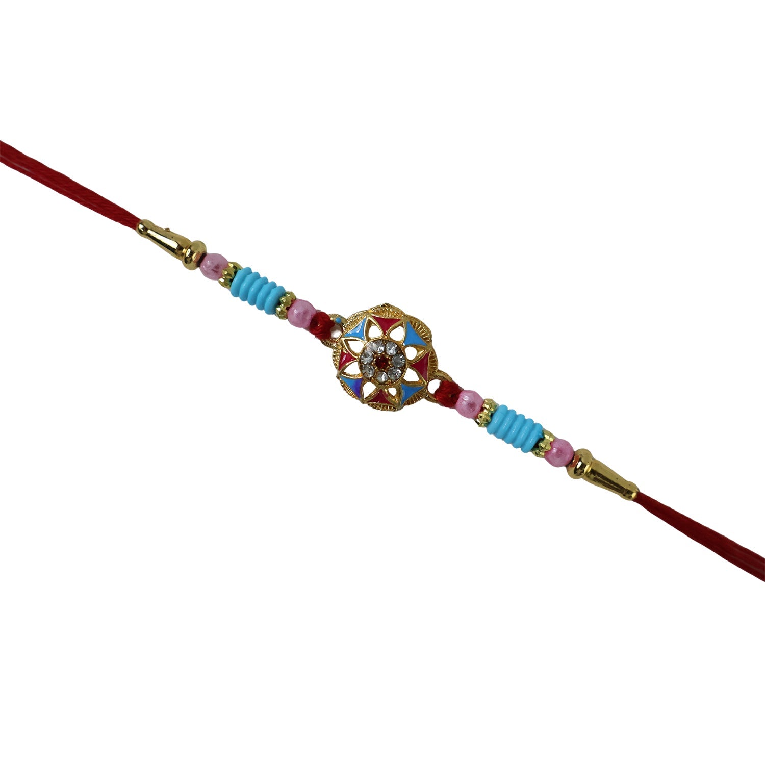 Floral Stone Beaded Rakhi Stylish Brother Gift for Raksha Bandhan (10pcs)