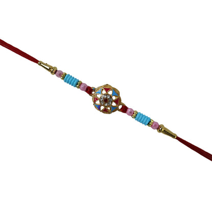 Floral Stone Beaded Rakhi Stylish Brother Gift for Raksha Bandhan (10pcs)