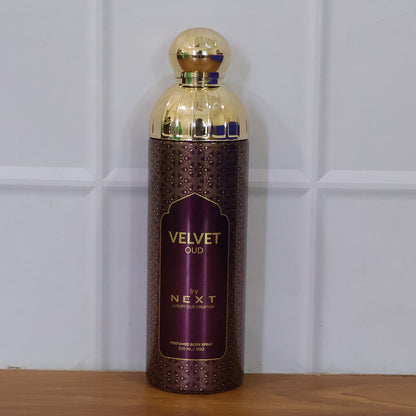 luxury Velvet Oud body spray bottle