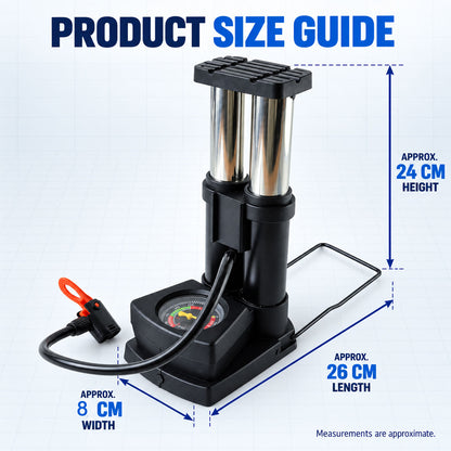 Mini Bike Pump – Portable Foot Operated with Gauge | Safora