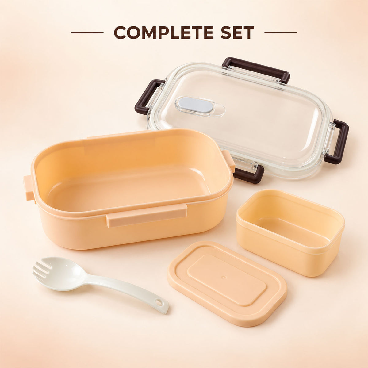 Leak-Proof Lunch Box – 2 Compartments with Spoon