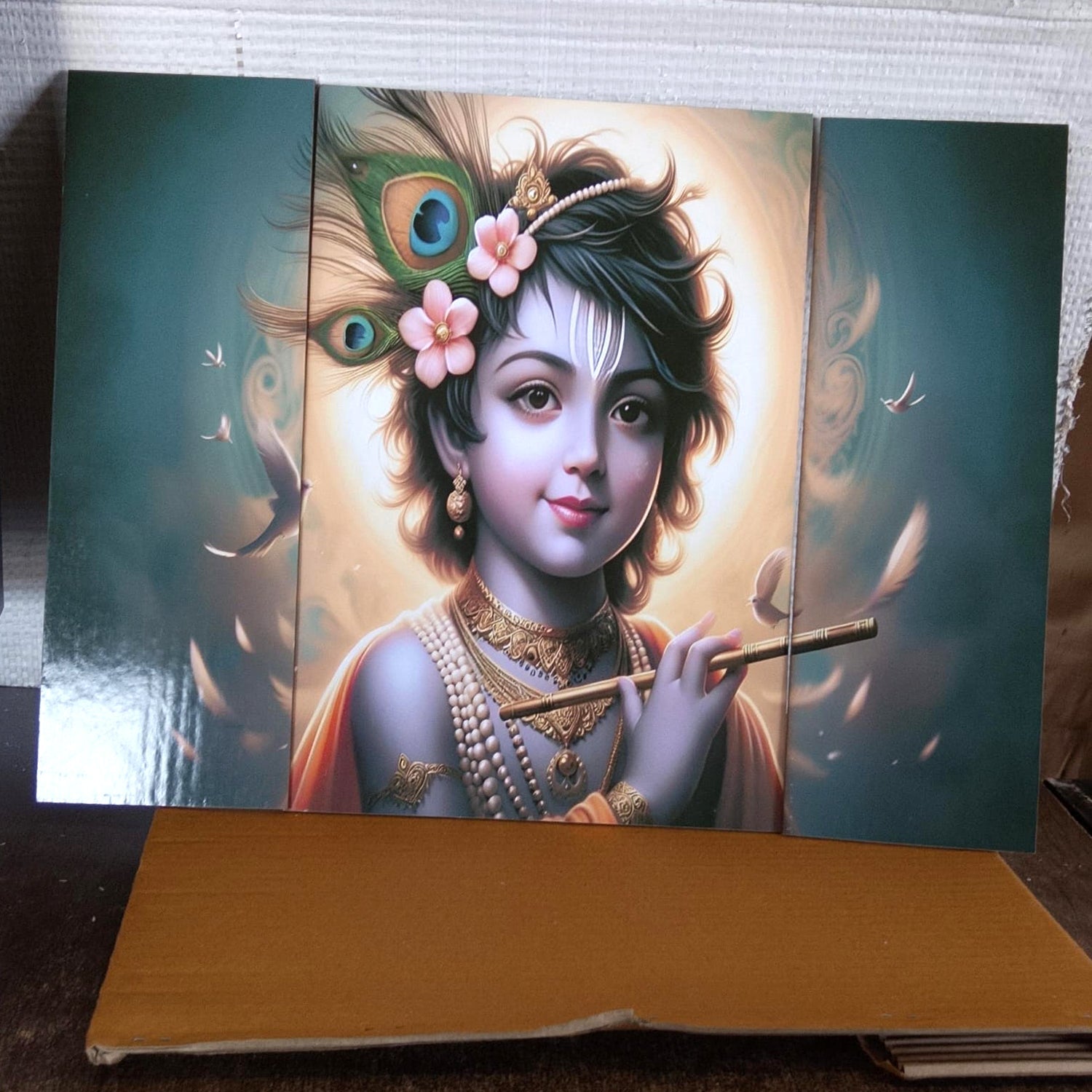 Krishna flute art 16.5 by 12 inch painting