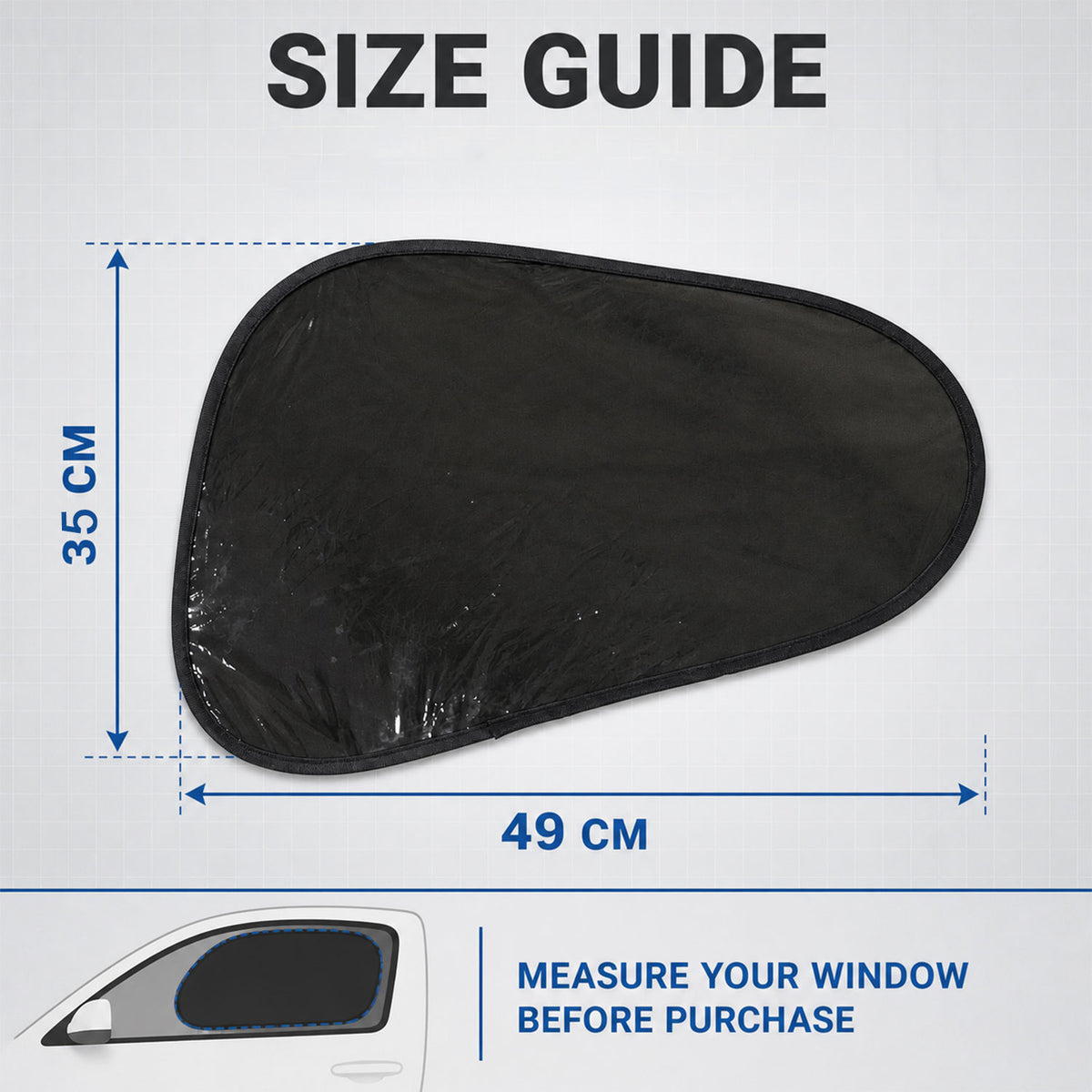 Car Side Window Sun Shade Mesh Cover for UV Protection and Privacy (2 Pc)