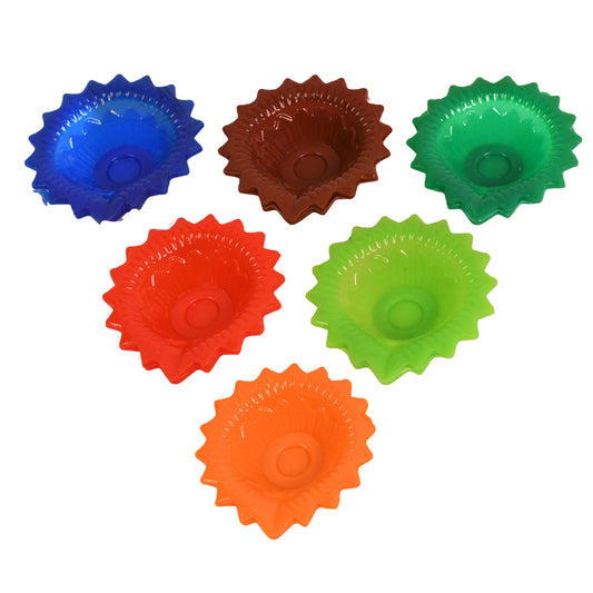 Silicone Diya for Diwali Attractive Design Colourful Diya Combo (6 Pcs Set)