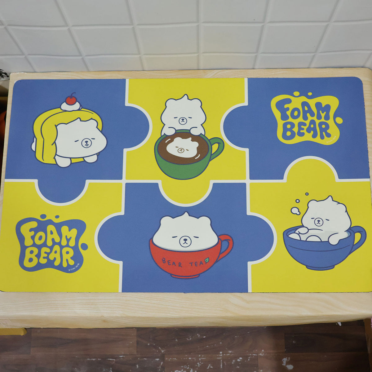 Absorbent Bathroom Mat, Cute Cartoon Bear Print Quick Dry Mat (1 Pc, 45x74 Cm)