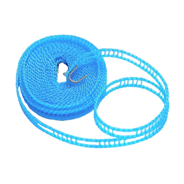 8861 3 Meters Fiber Rope Anti-Slip Clothes Washing Drying Nylon Rope Japan Style Rope with Hooks, Durable Camping Clothesline Portable Clothes Drying Line Indoor Outdoor Laundry Storage for Travel Home Use (3 Mtr.)