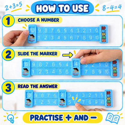 2 in 1 Math Decomposition Sliding Ruler for Addition and Subtraction Fun (1 Pc)
