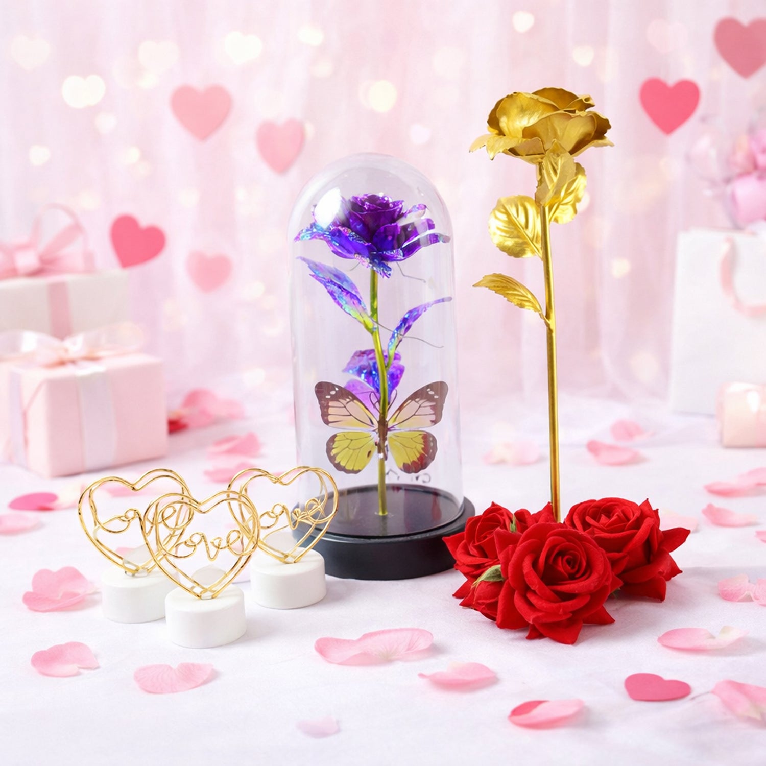 Romantic couple gift set display